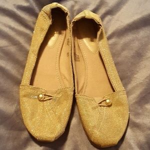 Gold Sparkle Slip-Ons